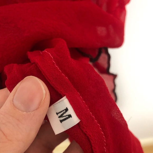 COPY - Handmade Red Silk Romper Strapless lingerie - Picture 3 of 3